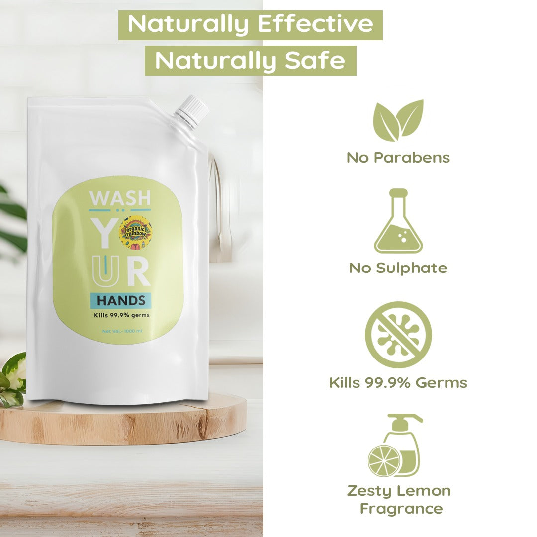 Organic Rainbow Liquid Handwash Refill - 1000ml | 10x Better Germ Protection