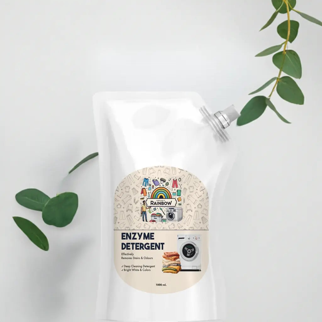 Demonstration of organic enzyme fabric cleaner delivering effective eco-friendly cleaning