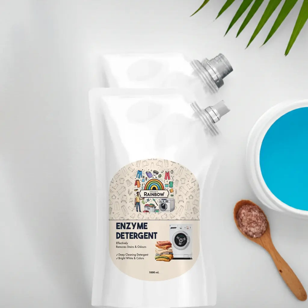 Organic enzyme fabric cleaner action shot showcasing eco-friendly fabric cleaning