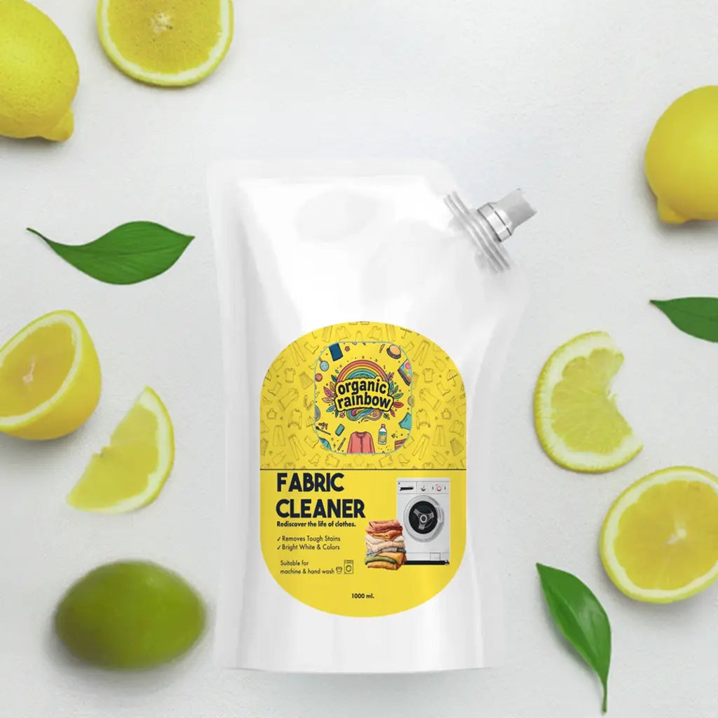 Close-up of natural lemon cleaner highlighting organic fabric cleaner quality